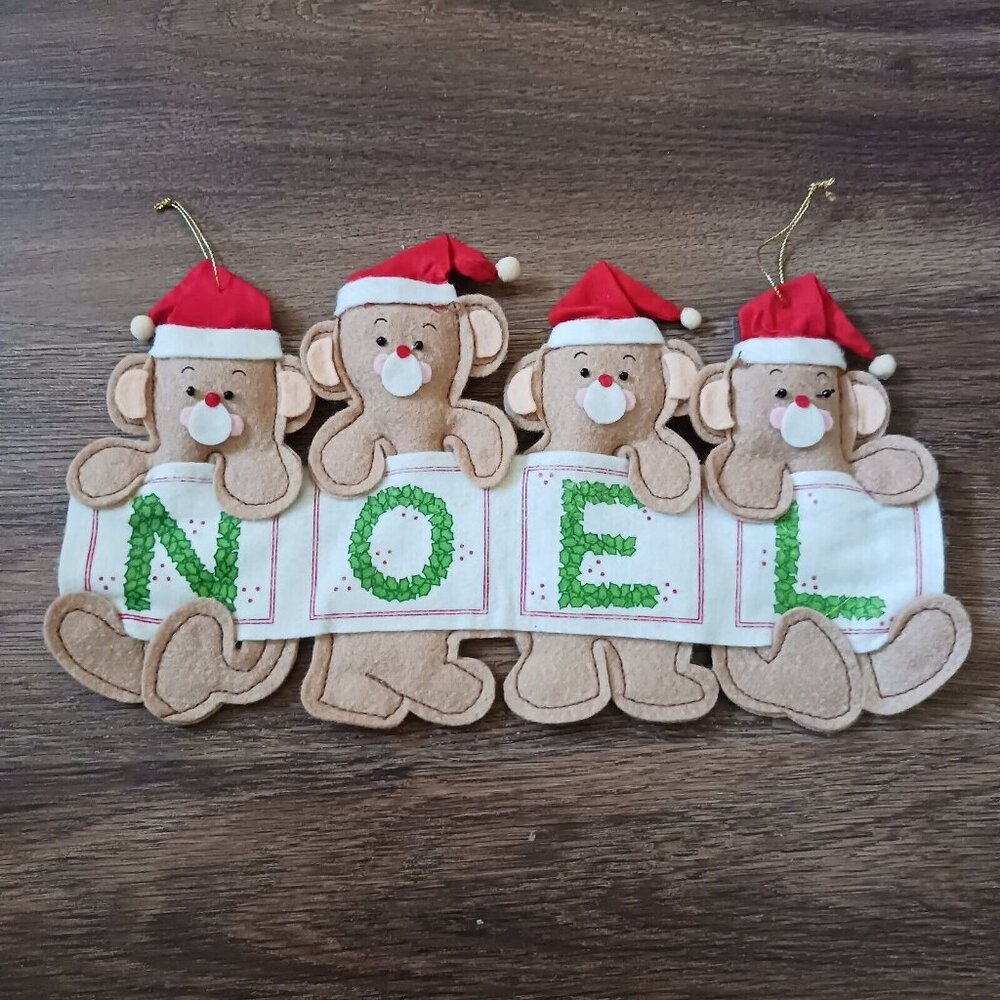 Vintage Emson Mice Mouse Noel Hanging Decoration Ornament‎ no. 7387 Christmas
